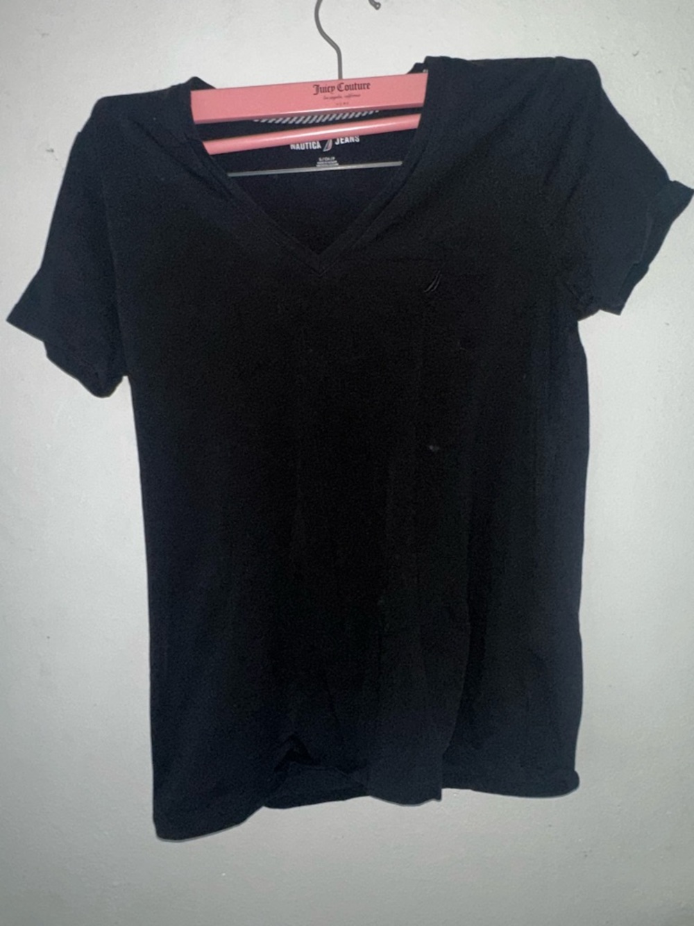 Nautica Women's Black V-Neck Short Sleeve Tee